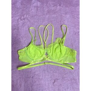 ULTRA SHEER / NO PAD-LINING / LACE /neon Green XL Bra Lingerie